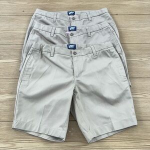 Lands' End School Uniform Lot of 3 Girls Chino Shorts Khaki Size 14+ Inseam 7 in